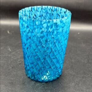 Hand blown Blue Art Glass tumbler